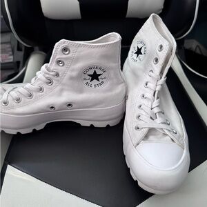 Converse Women's All Star Platform White Canvas Sneakers